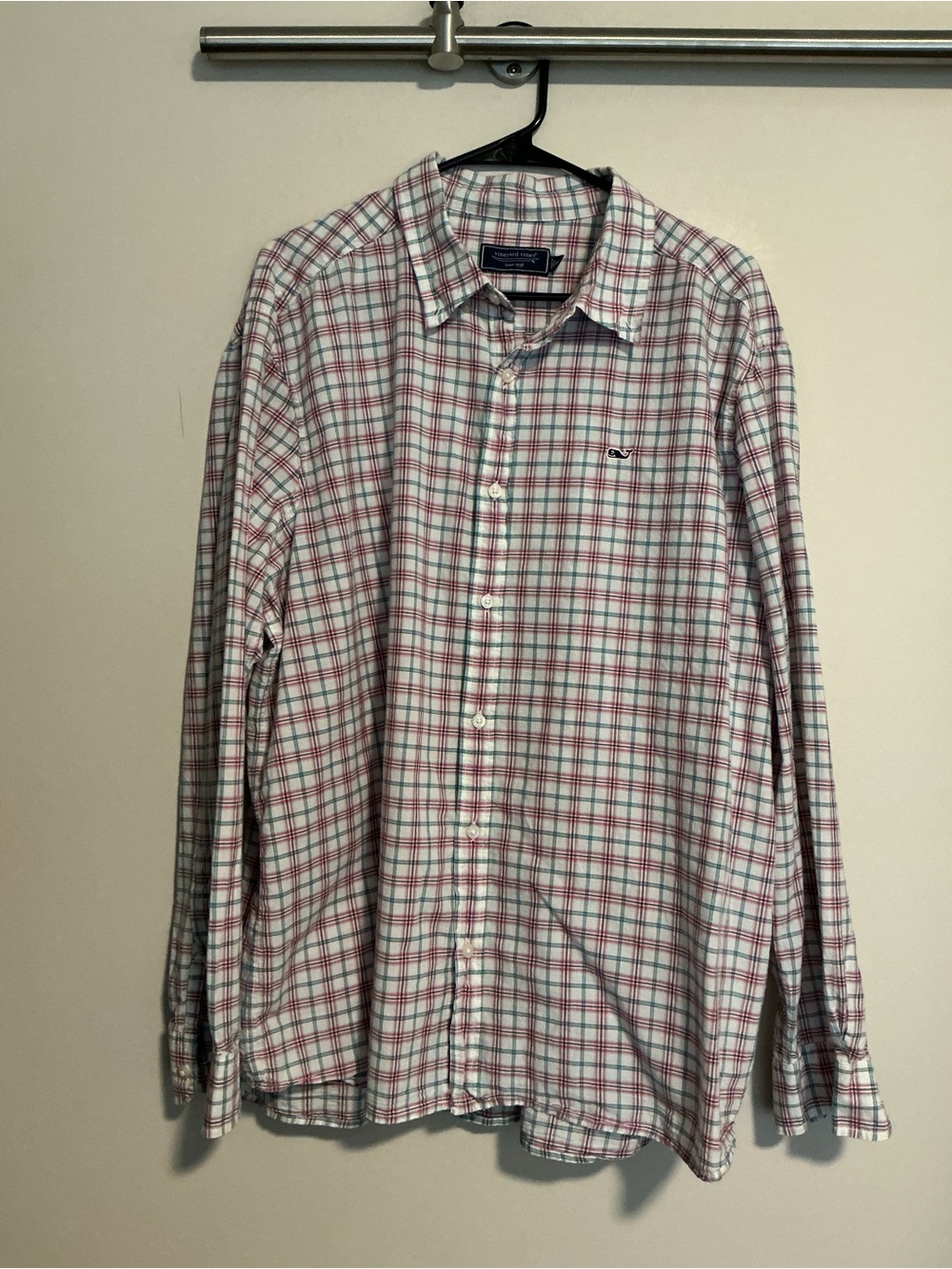 Vineyard Vines Men’s White Plaid Button-Down Shirt Stripes 2XL Preppy
